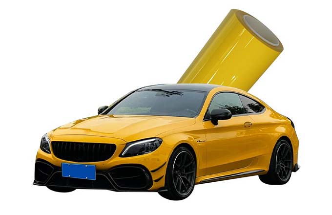 Metallic Gloss Golden Yellow Car Wrap Film