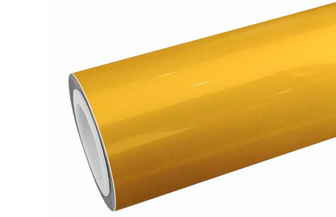 Metallic Gloss Golden Yellow Car Wrap Film