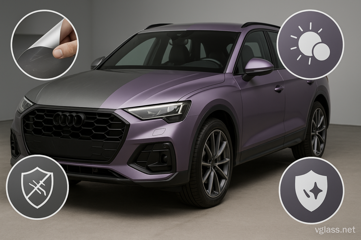 Full-Body Grey Purple Paint Protection Film