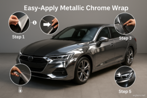 Easy-Apply Metallic Chrome Car Wrap