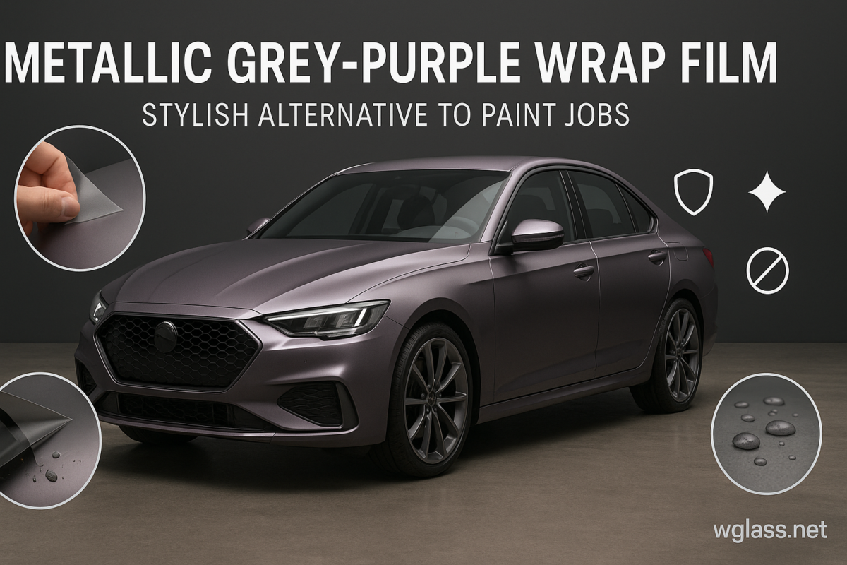 Metallic Grey Purple Wrap Film