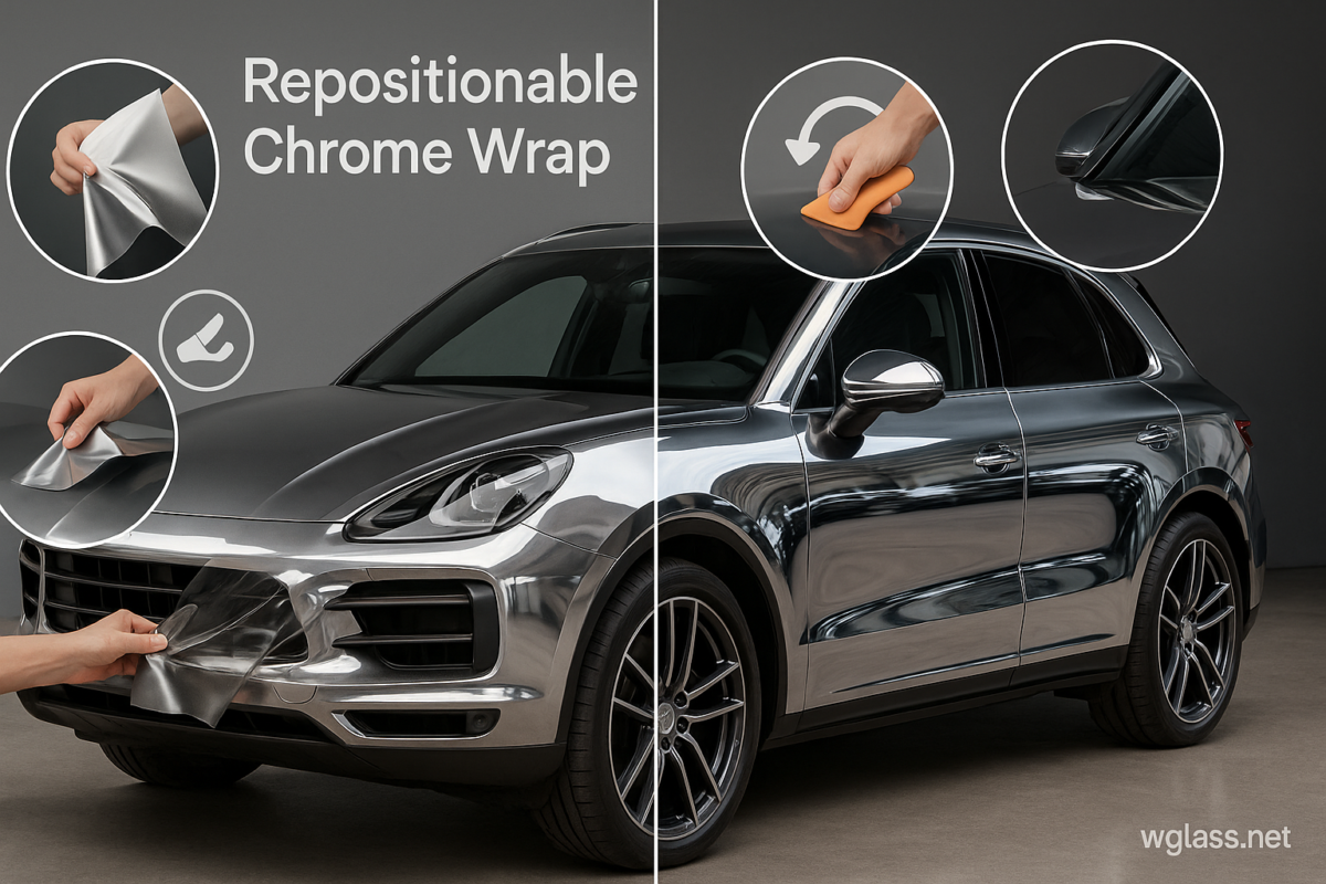 Repositionable Chrome Wrap Film