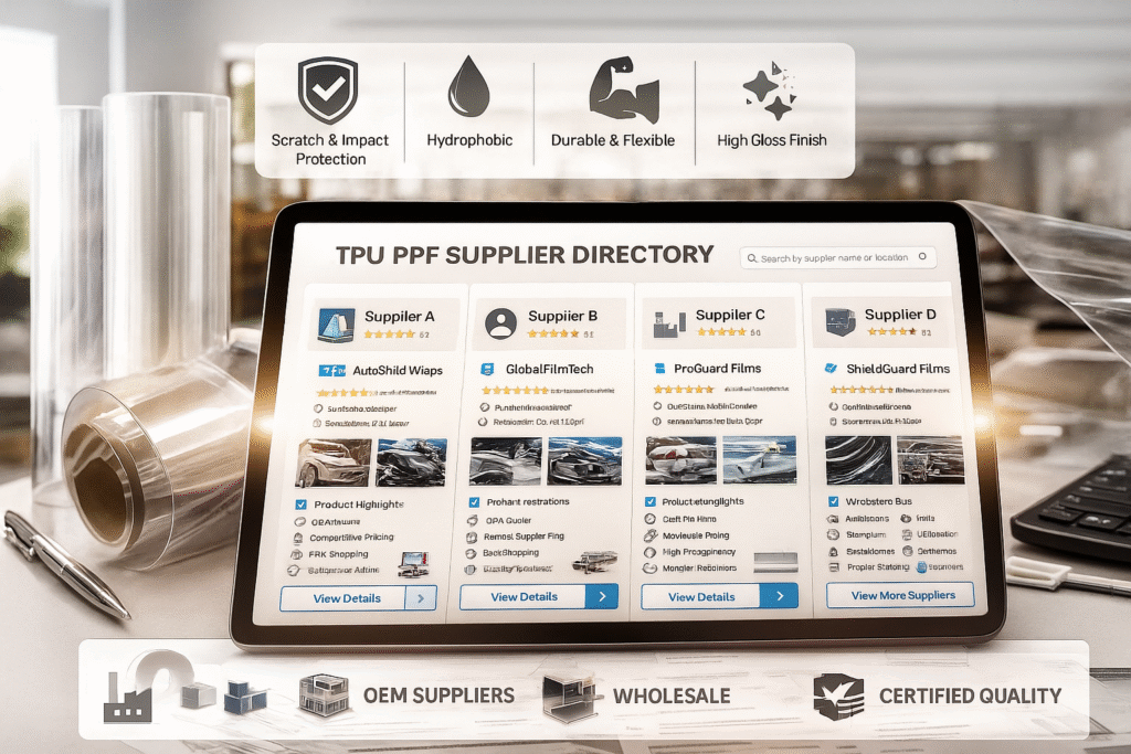 Top TPU PPF Suppliers and Manufacturers