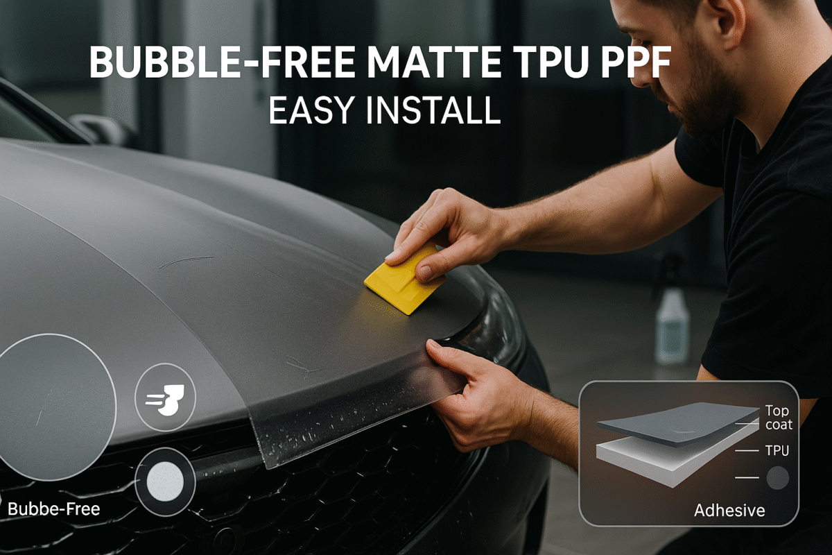 Bubble-Free Matte TPU PPF Easy Install